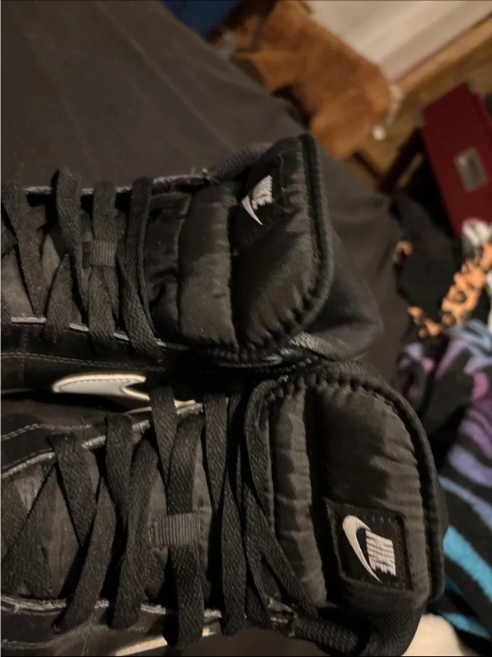 Nike Kids Black High-Top Sneakers with White Swoosh